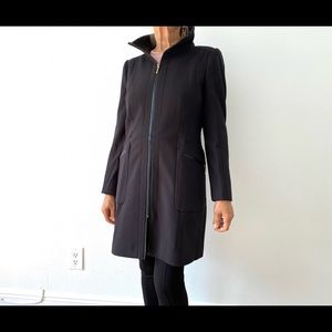 ZARA BASIC BLACK JACKET WITH ZIPPER AND LEATHER DETAIL